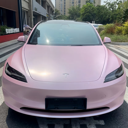 Matte Pure Metal Cherry Pink Car Vinyl Wrap