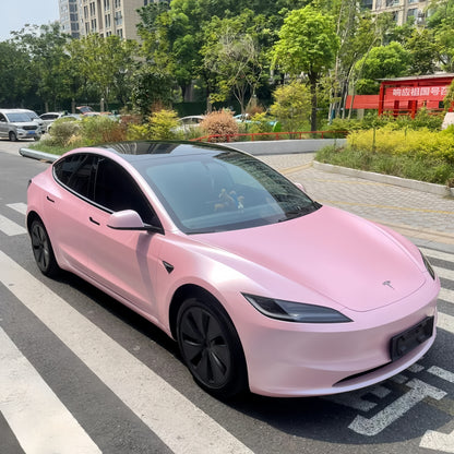 Matte Pure Metal Cherry Pink Car Vinyl Wrap