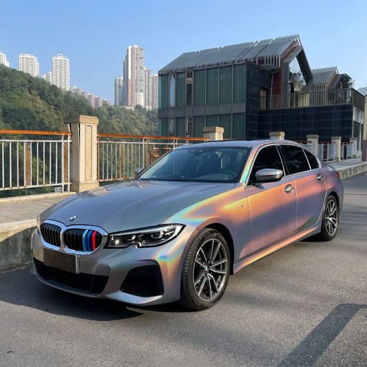 Quality Matte Rainbow Holographic Sliver Car Vinyl Wrap  For Sale |