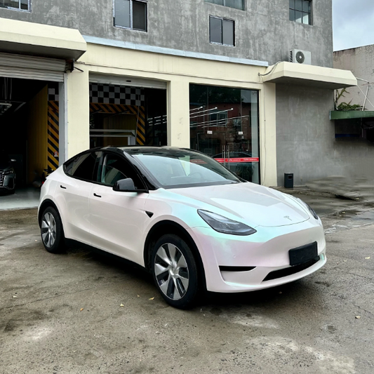 Quality  Metallic Gloss Aurora White Car Vinyl Wrap  For Sale |