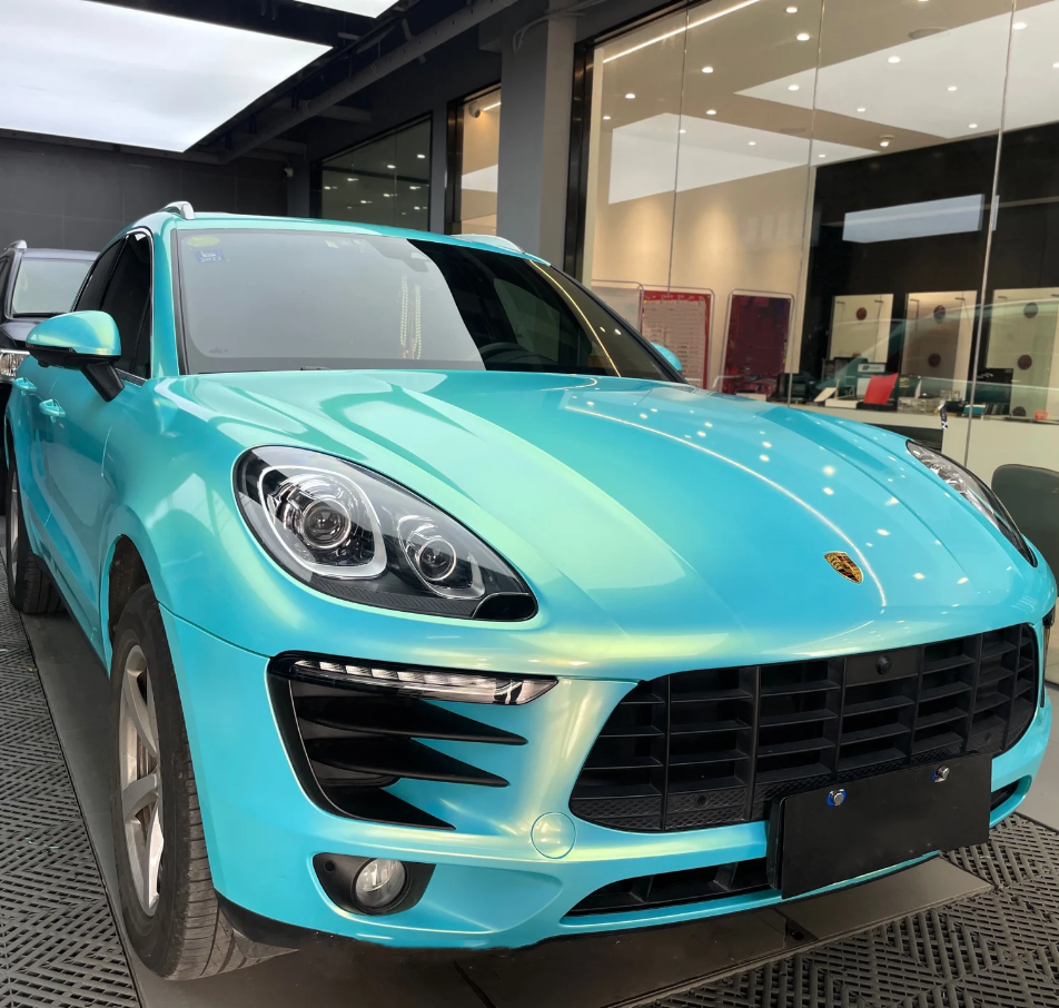 Metallic Neon Ice Blue Car Vinyl Wrap
