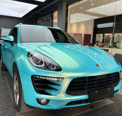 Metallic Neon Ice Blue Car Vinyl Wrap