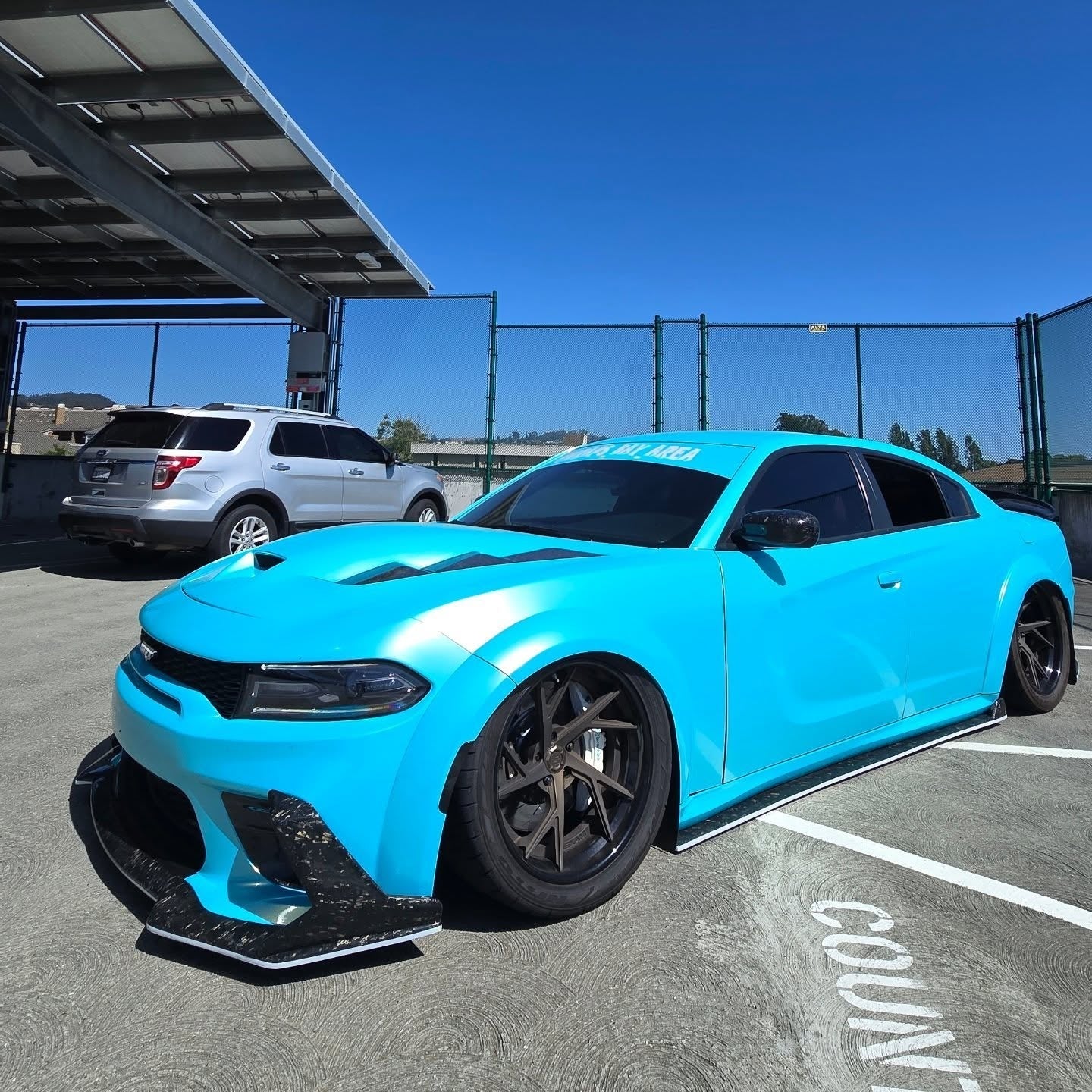 Metallic Neon Ice Blue Car Vinyl Wrap