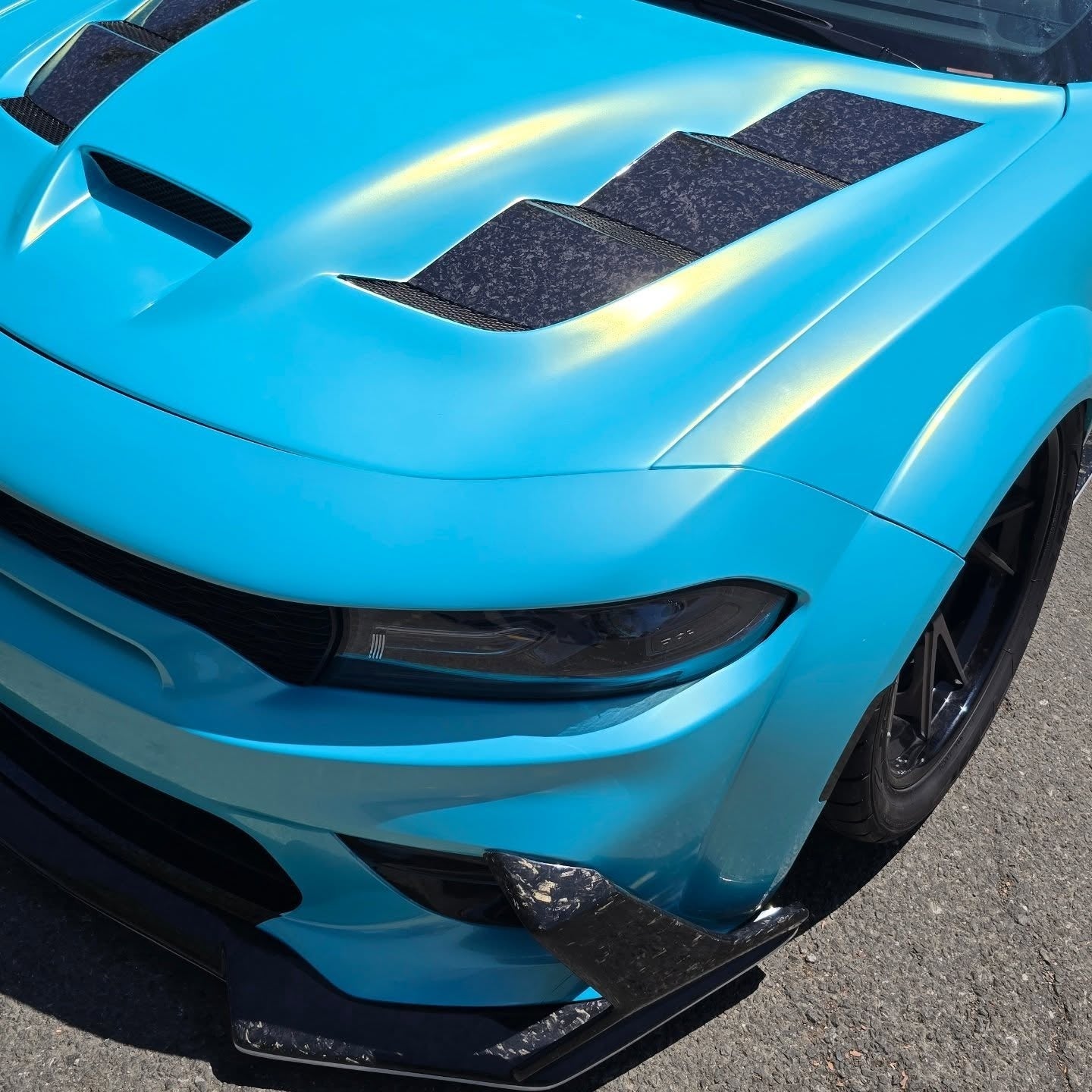Metallic Neon Ice Blue Car Vinyl Wrap