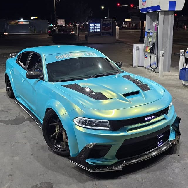 Metallic Neon Ice Blue Car Vinyl Wrap