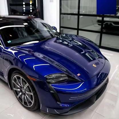 Porsche BMW Gloss PET Gentian Blue Car Vinyl Wrap