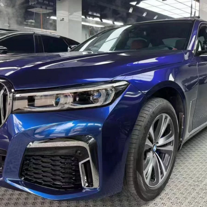 Porsche BMW Gloss PET Gentian Blue Car Vinyl Wrap