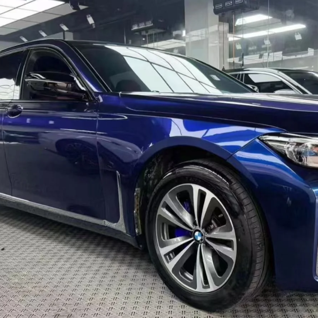 Porsche BMW Gloss PET Gentian Blue Car Vinyl Wrap