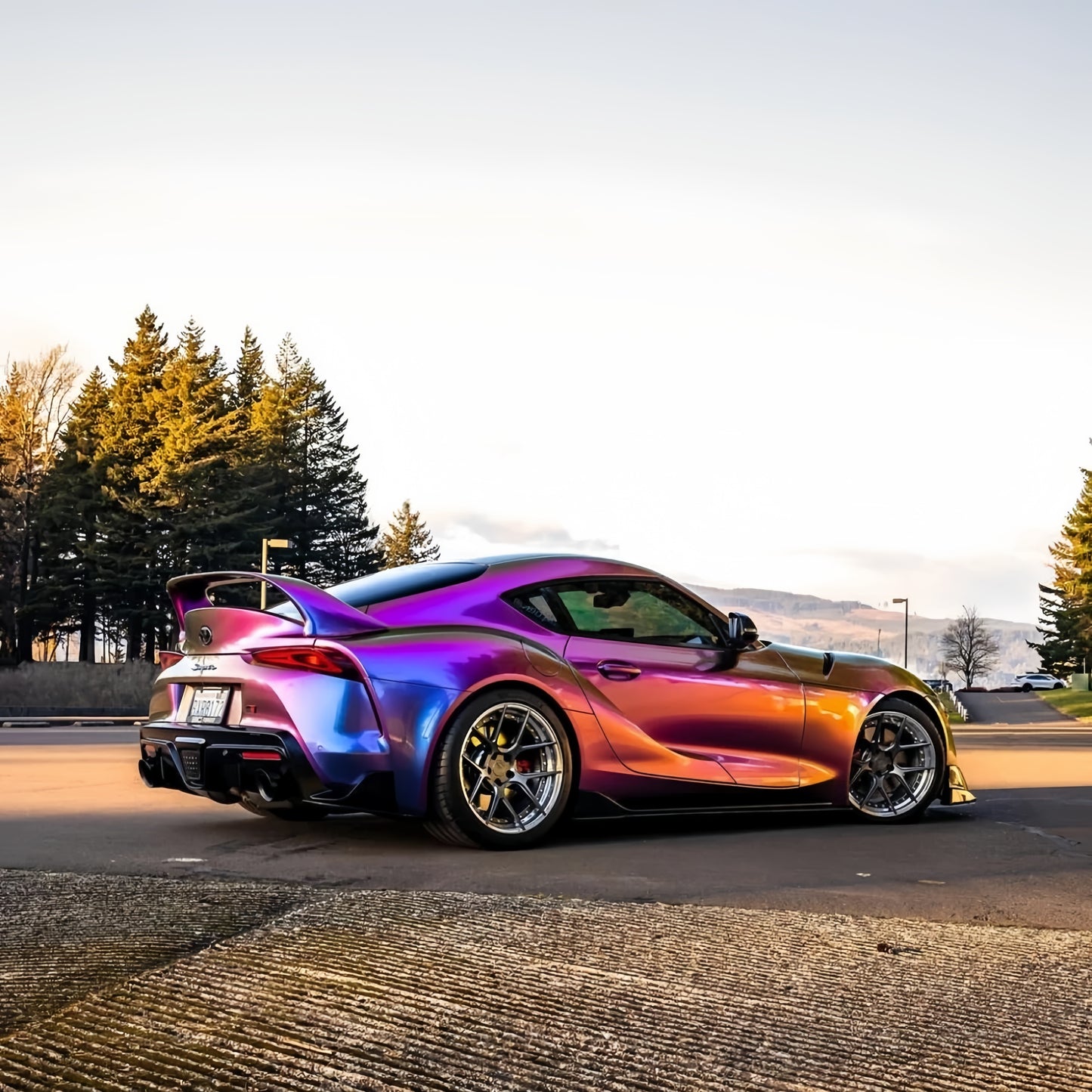 PET Gloss Shifting Green Purple Car Vinyl Wrap