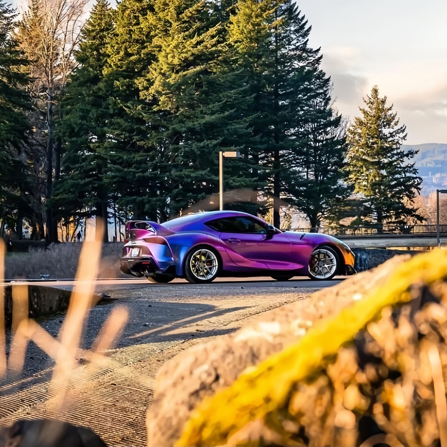 PET Gloss Shifting Green Purple Car Vinyl Wrap