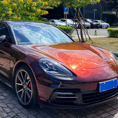 PET Gloss Shifting Red to Black Car Vinyl Wrap