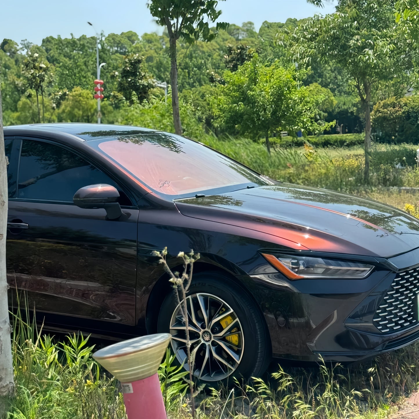 PET Gloss Shifting Red to Black Car Vinyl Wrap