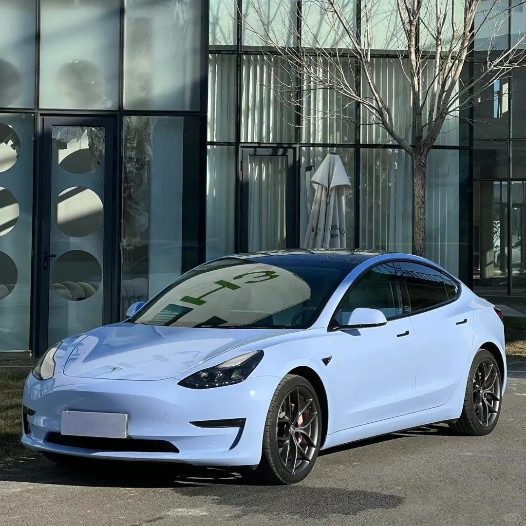 PET Macaron Baby Blue Car Vinyl Wrap