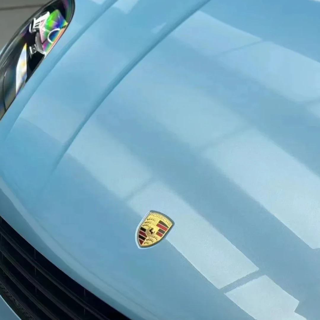 Porsche Bentley Gloss PET Ice Blue Car Vinyl Wrap