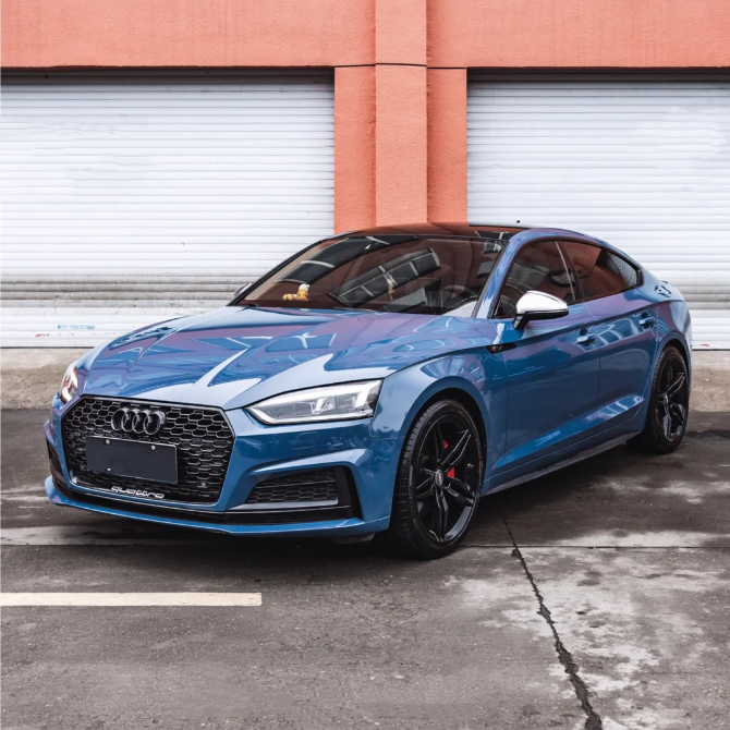 Quality Porsche Gloss Neptune Blue Car Vinyl Wrap  For Sale |