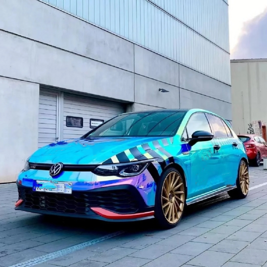 Rainbow Chrome Blue Car Vinyl Wrap