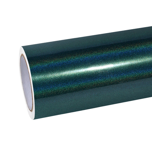 Quality Rainbow Holographic Green Car Vinyl Wrap  For Sale |