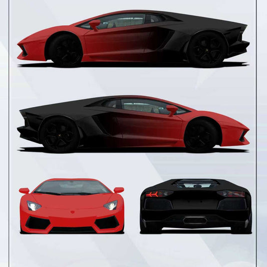 Quality Red Black Gradient Customized Car Vinyl Wrap  For Sale |