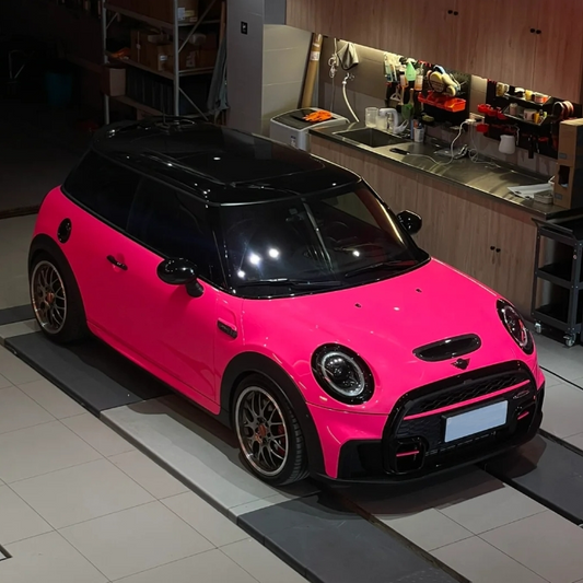Quality Super Gloss Fluorescent Pink Car Vinyl Wrap  For Sale |
