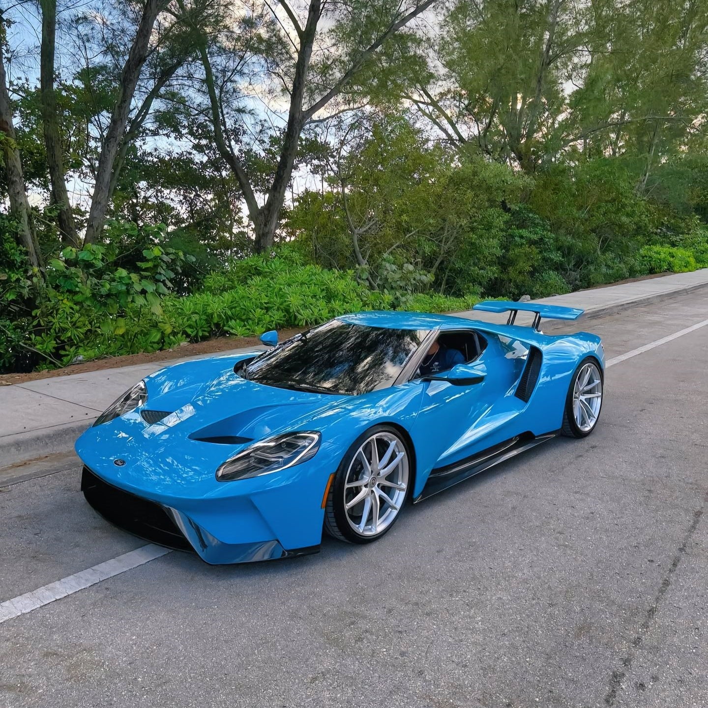 Quality Super Gloss Miami Blue Car Vinyl Wrap  For Sale |