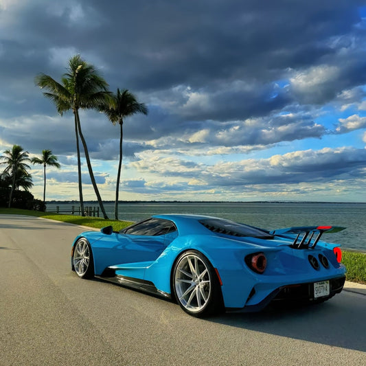 Quality PET Super Gloss Miami Blue Car Vinyl Wrap  For Sale |