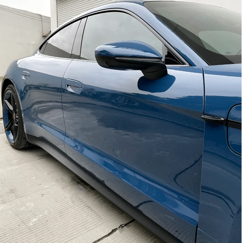 Quality Super Gloss Porsche Deep Blue Car Vinyl Wrap  For Sale |