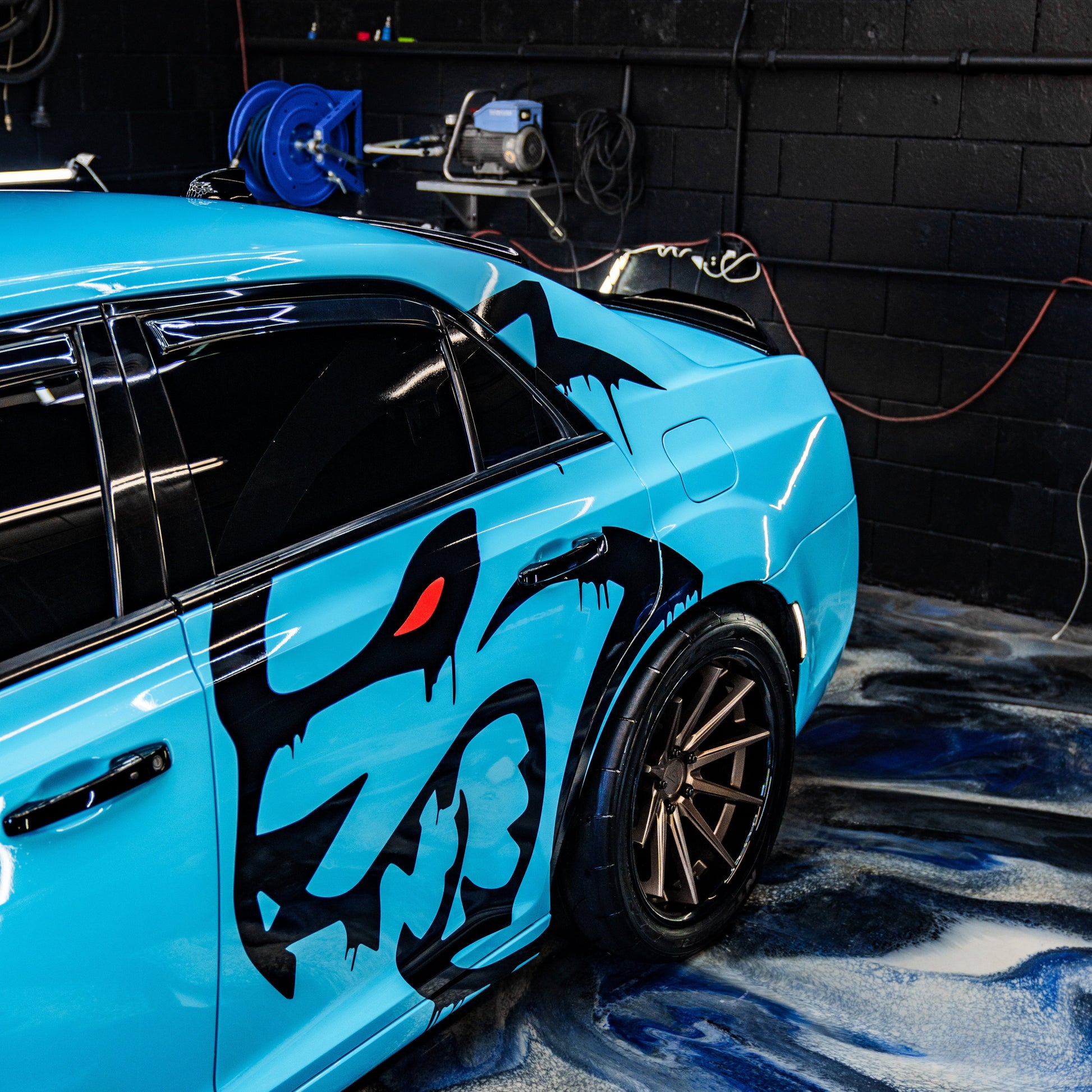 Super Gloss Sky Blue Car Vinyl Wrap ح