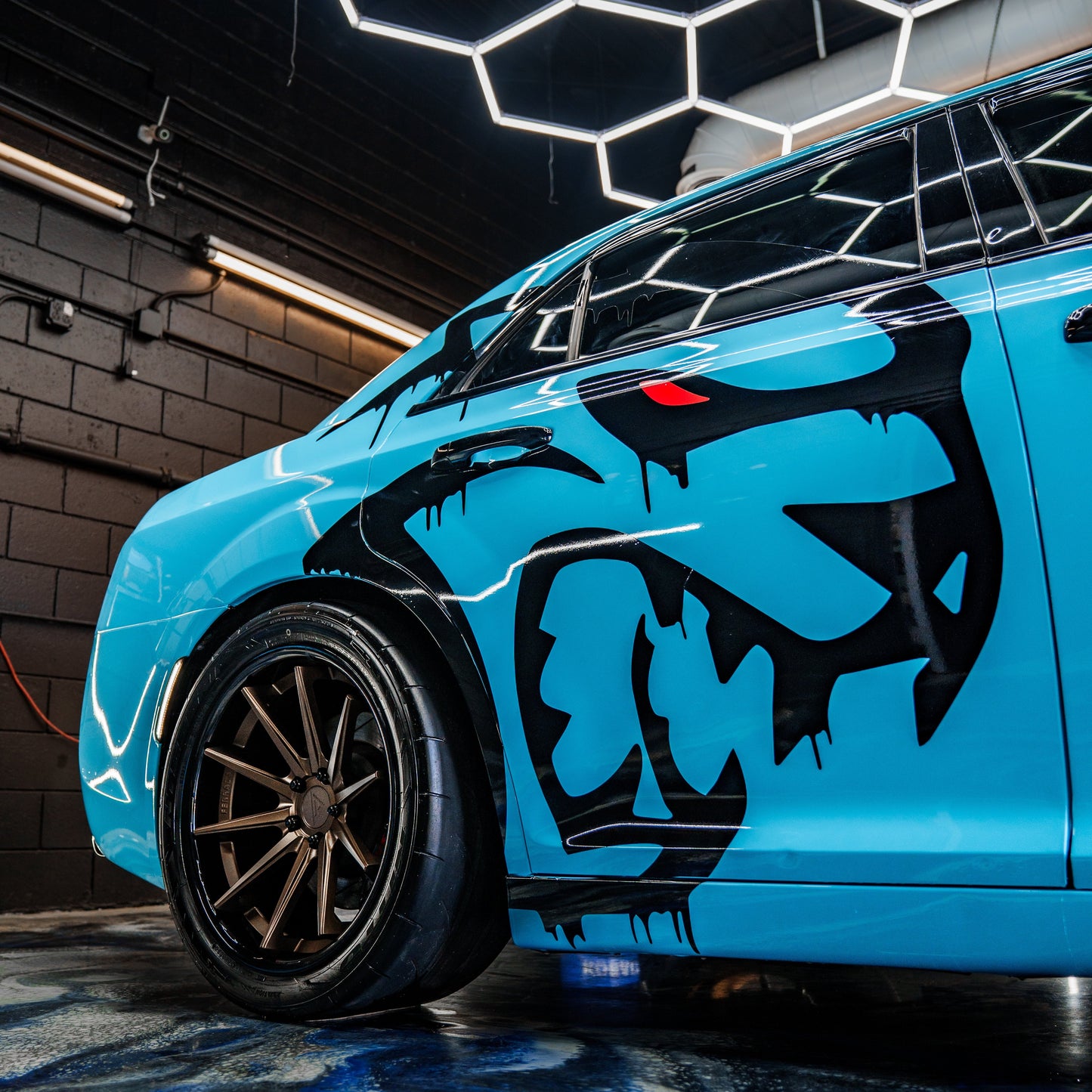 Super Gloss Sky Blue Car Vinyl Wrap ح