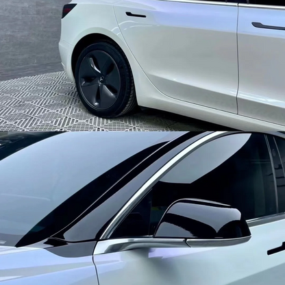 Tesla BMW Gloss PET Diamond Blue White Car Vinyl Wrap