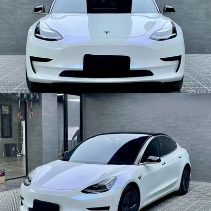 Tesla BMW Gloss PET Diamond Blue White Car Vinyl Wrap