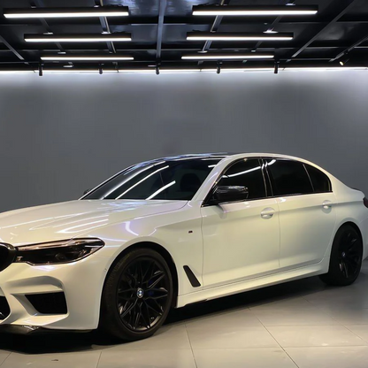 Tesla BMW Gloss PET Diamond Blue White Car Vinyl Wrap