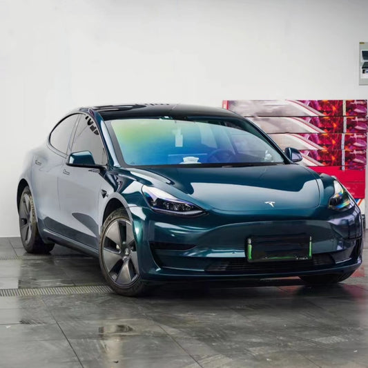 Tesla Gloss PET Avalon Green Car Vinyl Wrap