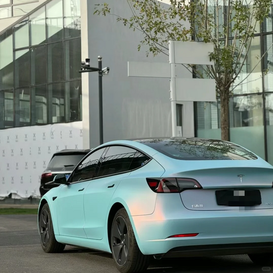 Tesla PET Matte Pink Blue Car Vinyl Wrap