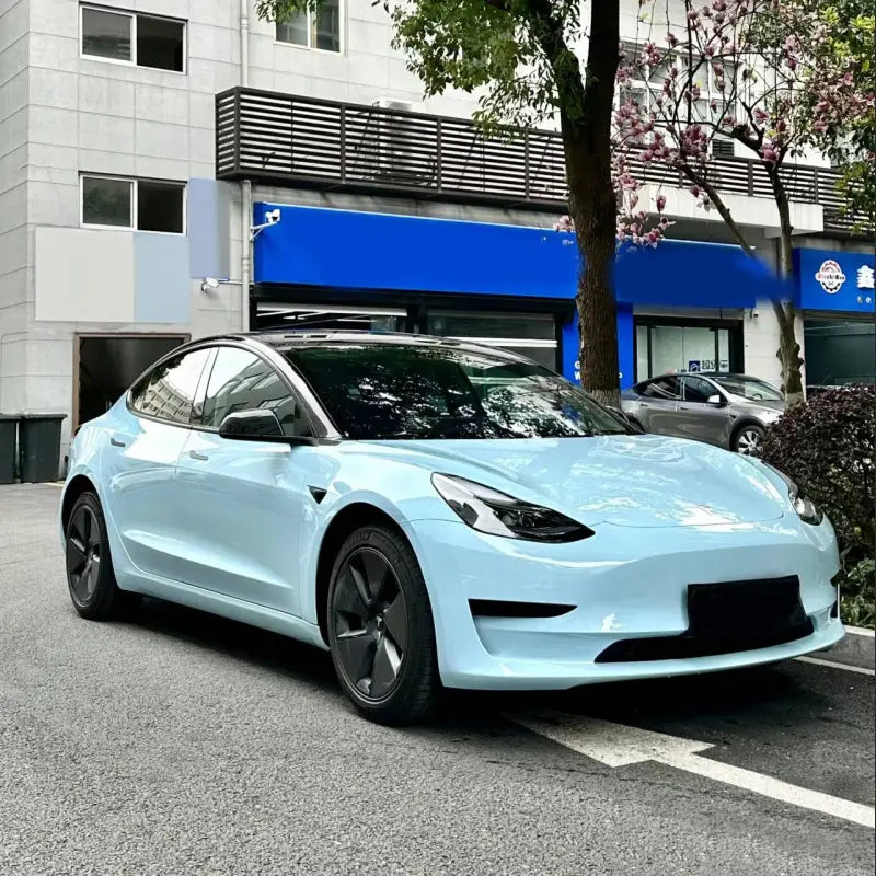 Quality TPU Gloss Crystal Glacier Blue Car Vinyl Wrap  For Sale |