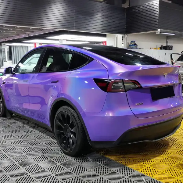 Glossy Laser Light Purple Car Vinyl Wrap